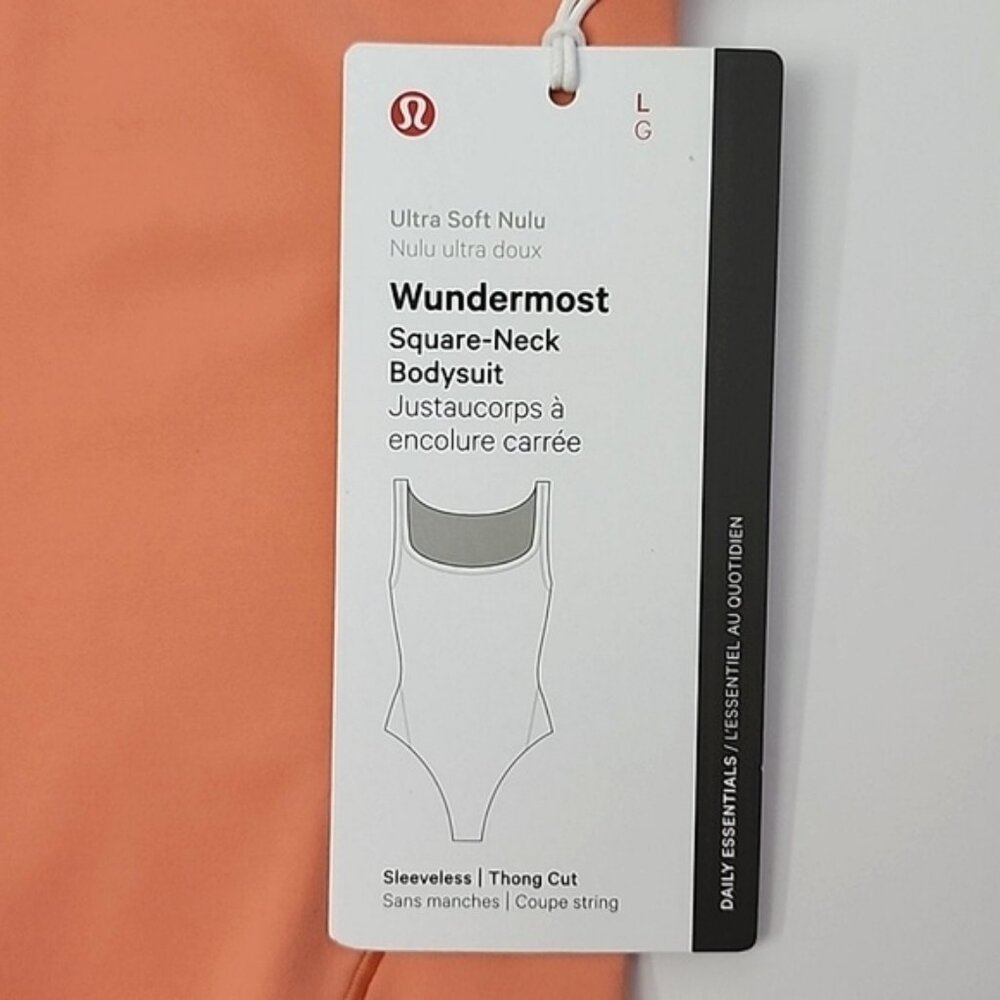 Wundermost Ultra-Soft Nulu Square-Neck Sleeveless Bodysuit Coral Kiss Size Large - Picture 8 of 15